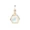 14K Gold Plated White Opal Austrian Crystal Hexagon Charm by Bead Landing™